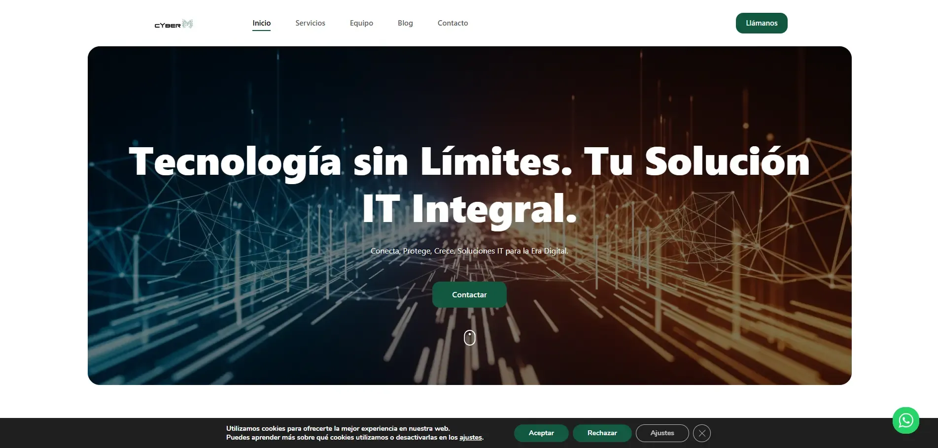 Captura del sitio web de Cybermil